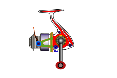 Spinning reel clipart