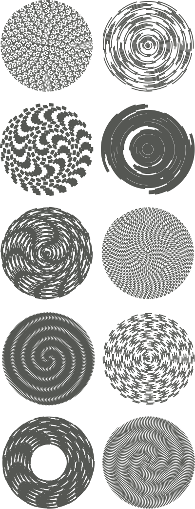 Spiral designs clipart