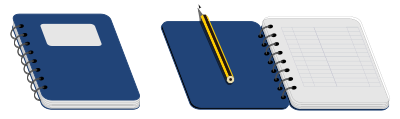 Spiral notebook with pencil clipart