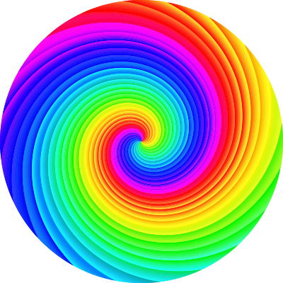 Spiral rainbow ornament clipart