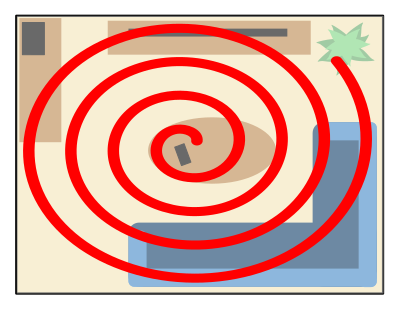 Spiral search pattern clipart