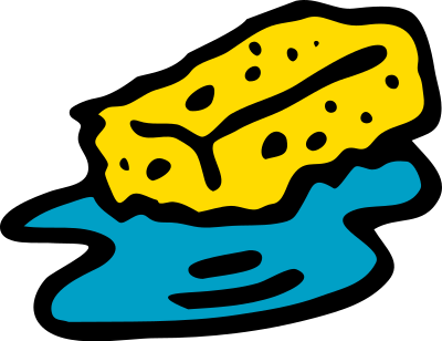 Sponge in water clipart