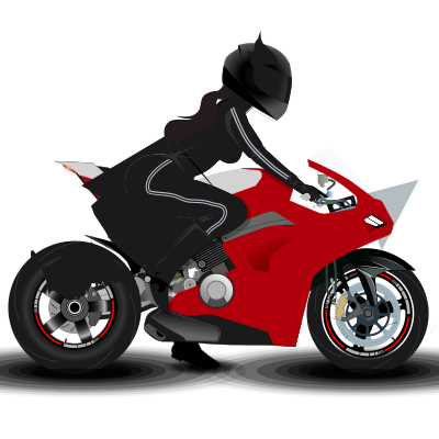Sportbike with Ninja Girl clipart