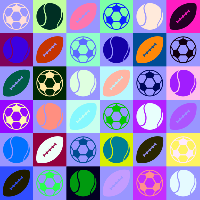 Sports ball pattern (multicoloured) clipart