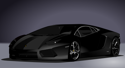 Sports Car - Lamborghini Black clipart
