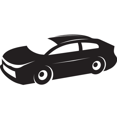 Sports car silhouette stencil art clipart