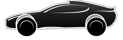 Sportscar in Black & White clipart