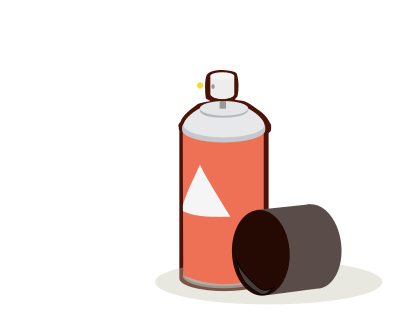 Spray paint in action clipart