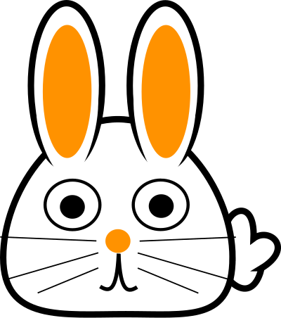 Spring Bunny front orange clipart