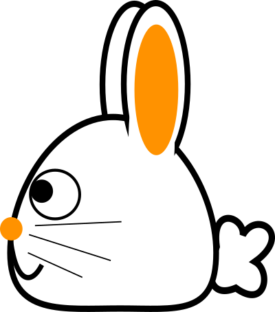 Spring Bunny side orange clipart