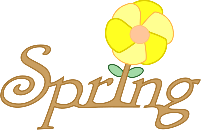 Spring rooted (in English) clipart