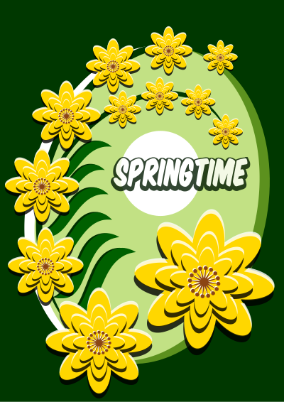 Springtime - Yellow flowers clipart