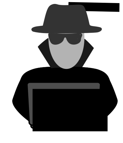 Spy behind computer clipart
