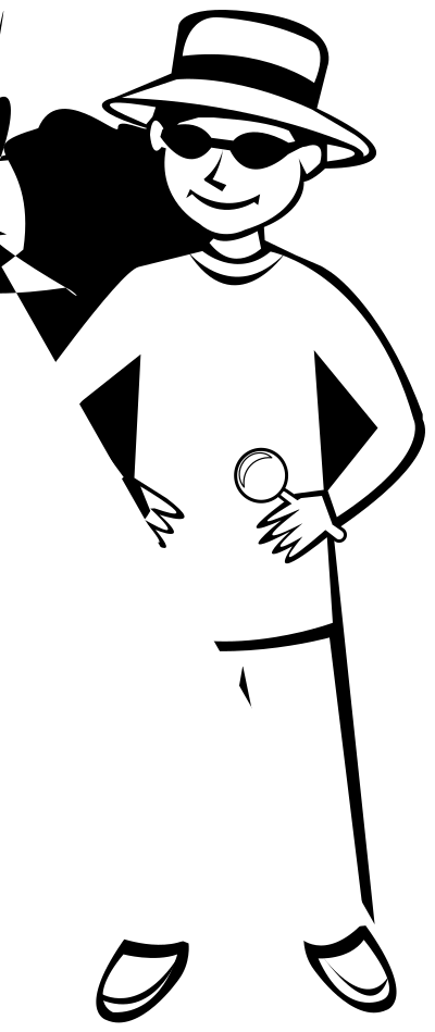 Spy Kid Outline 1 clipart