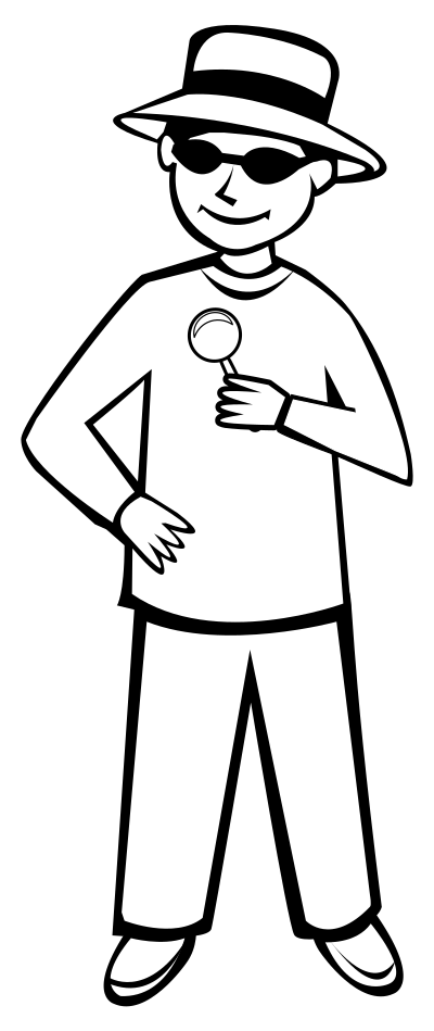 Spy Kid Outline 2 clipart