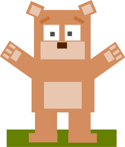 Square animal cartoon bear clipart