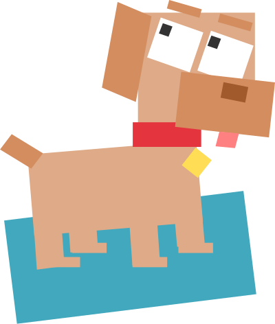 Square animal cartoon dog clipart
