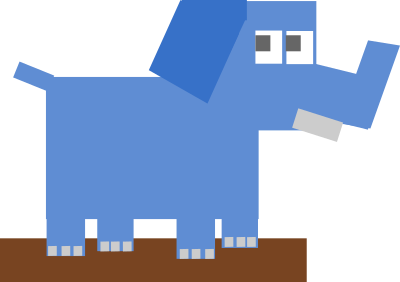 Square animal cartoon elephant clipart