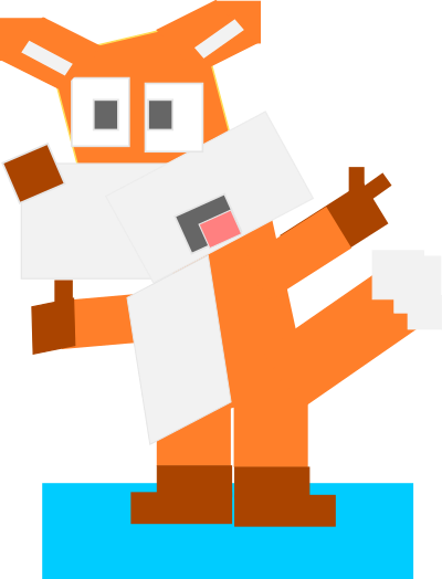 Square animal cartoon fox clipart