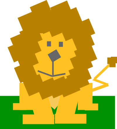 Square animal cartoon lion clipart