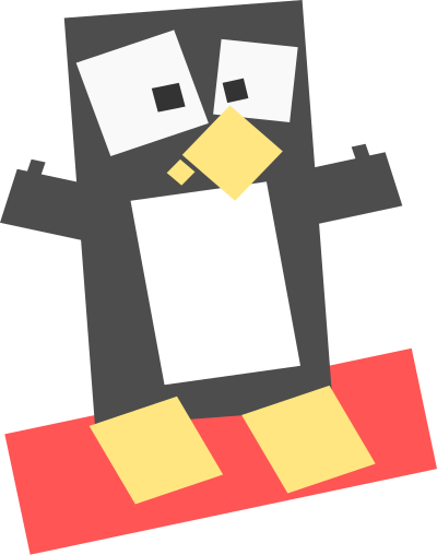 Square animal cartoon penguin clipart