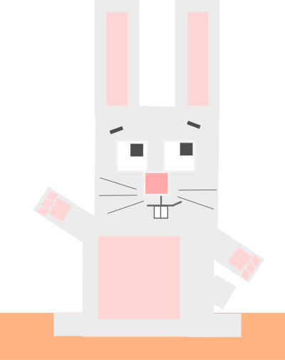 Square animal cartoon rabbit clipart