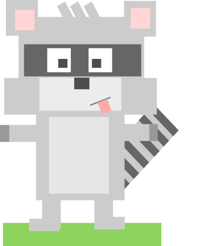 Square animal cartoon raccoon clipart