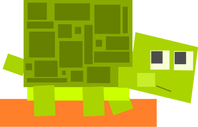 Square animal cartoon turtle clipart