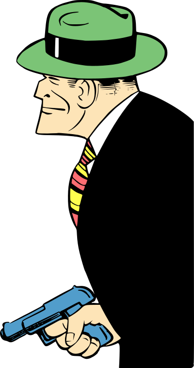 Square jaw detective clipart