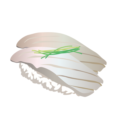 Squid sushi (nigiri) clipart
