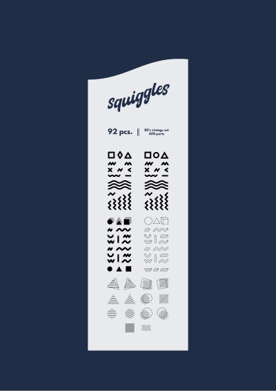 Squiggles parts and pattern clipart