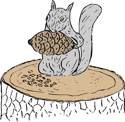 Squirrel Eating Pine Cone clipart