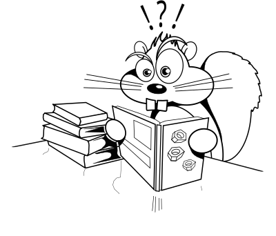 Squirrel reading book about nuts clipart