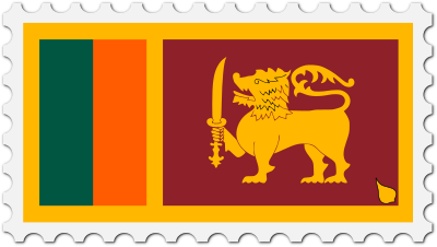 Sri Lanka flag stamp clipart