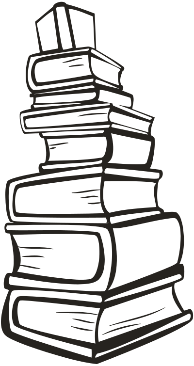 Stack of books 4 (outline) clipart