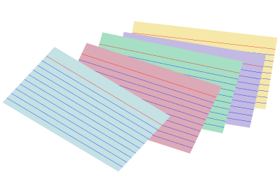 Stack of colored index cards clipart