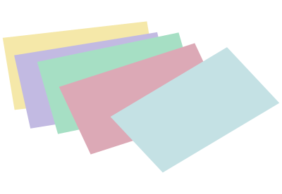 Stack of unlined colored index cards clipart