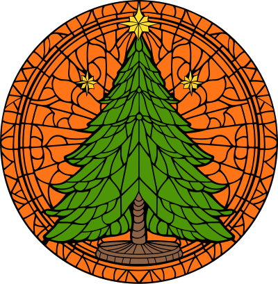 Stained Glass Christmas Tree - Colour Remix clipart