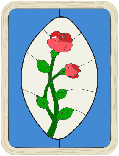 Stained Glass Rose Window clipart