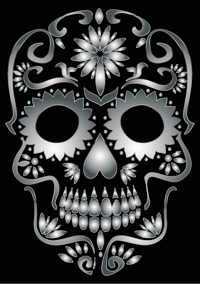 Stainless Steel Sugar Skull Silhouette clipart
