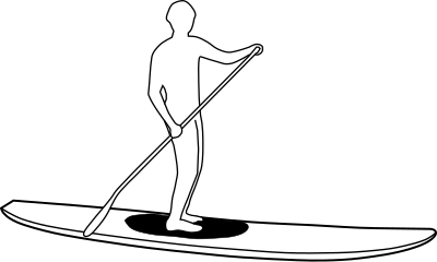 Stand Up Paddleboard Silhouette clipart