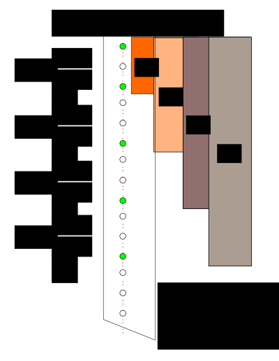 Standard 19" equipment rack hole spacing. clipart