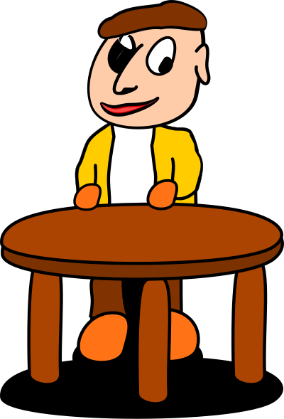 Standing at the table clipart