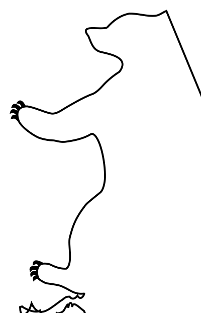 Standing white Bear with claws clipart