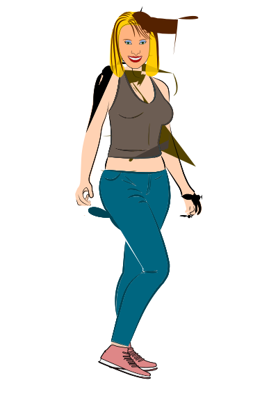 Standing woman clipart