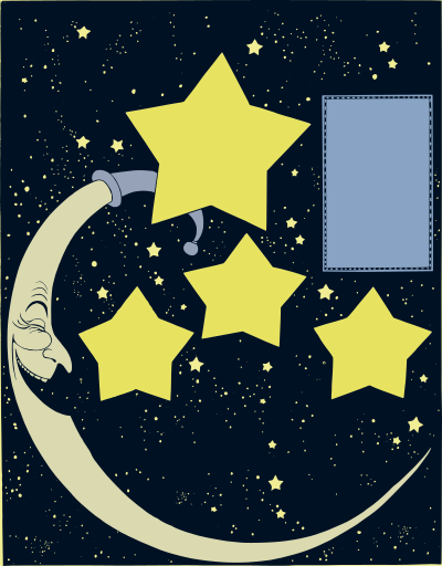 Star Moon Frame - Colour Remix clipart