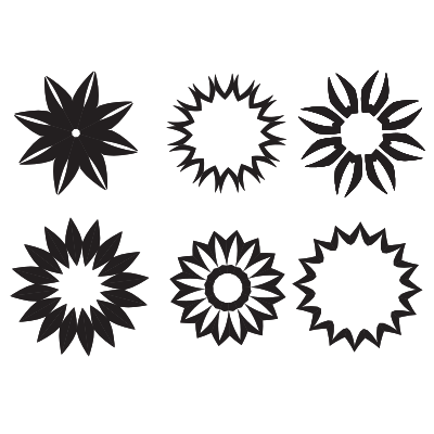 Star shapes set clipart