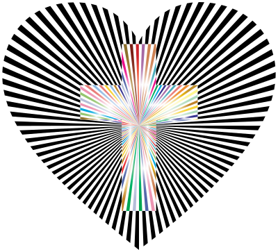 Starburst Heart Cross Type II Prismatic clipart