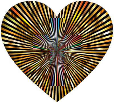 Starburst Heart Cross Type II Radiant Gold clipart