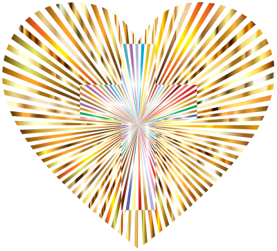 Starburst Heart Cross Type II Radiant Gold No BG clipart